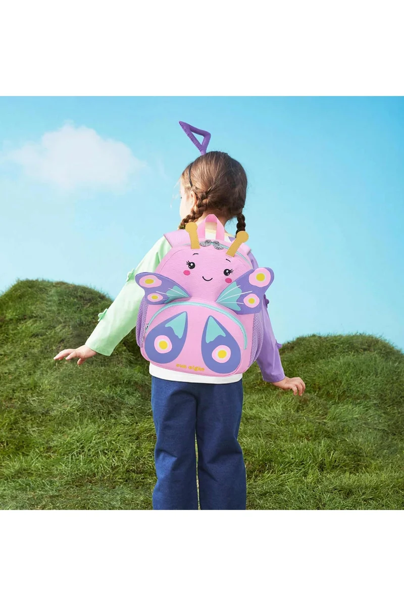 صن إيت Preschool Toddler Backpack for Girls Kids Backpack Cute 3D Cartoon Animal Waterproof Schoolbag for Baby Girl Boy 1-5 Years Butterfly, SE2806, Pink Purple